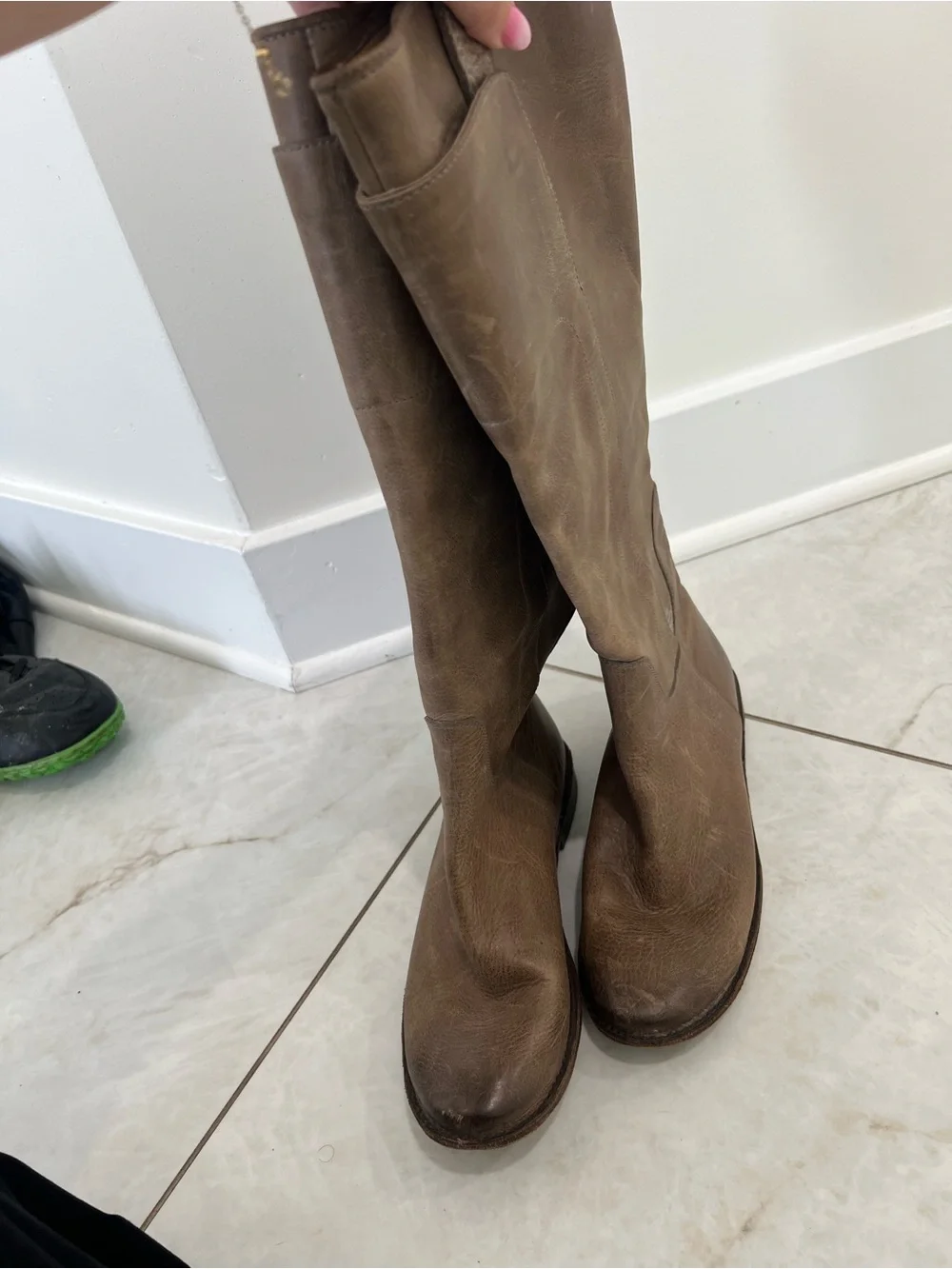 Frye Tan Paige Leather Tall Leather Boots Size 6.5 US